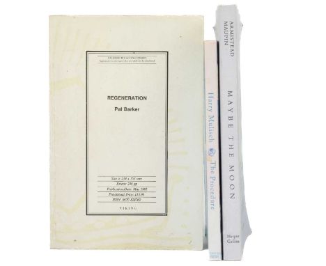 Three Uncorrected Proof copies Pat Barker, 'Regeneration', Viking, first proof copy of first volume of Booker prize winning t