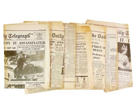 Mid-century newspapers with world-changing headlines  The Daily Telegraph newspapers, including:Friday, December, 11th, 1936,