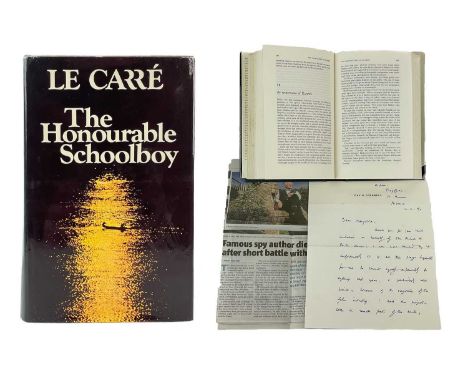 (Signed and inscribed) LE CARRE, John  'The Honourable Schoolboy' Signed by the author on the dedication page to 'Maryella  (