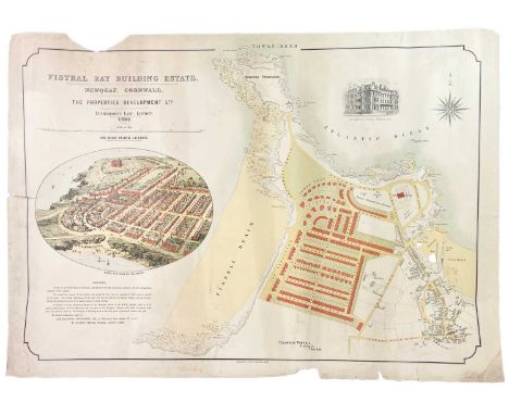 Fistral Bay Building Estate, Newquay Cornwall The Properties Development Ltd, 1894 Maclure &amp; Co, Lithographers, London; I