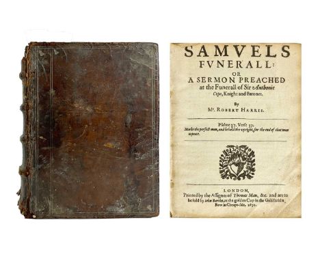 HARRIS, Robert (1581-1658) Sammelband volume of Sermons  Full polished calf with chips to end of back strip and splitting to 