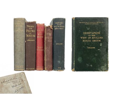 Mining and surveying. Five works.  J. H. Collins. 'Observations on the West of England Mining Region,' first edition, origina