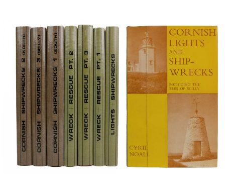 Cornish shipwrecks and rescue. Seven works. Cyril Noall and Grahame Farr. 'Wreck and Rescue Round the Cornish Coast,' three v