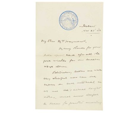 The Antarctic Letters,  written from the British Antarctic expedition of 1901-1904 Captain William Colbeck (1871-1930)  Lette