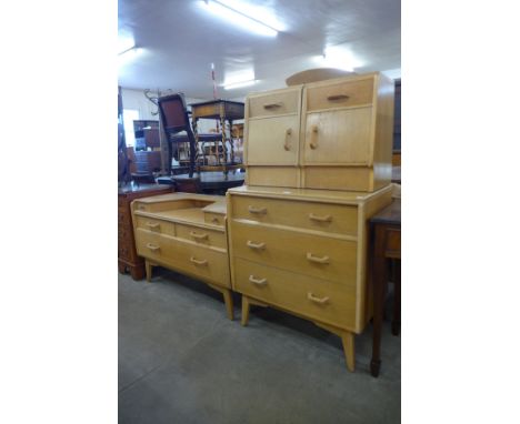 A G-Plan Brandon light oak four piece bedroom suite 