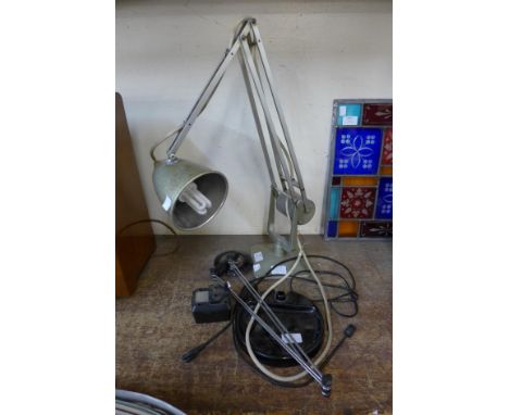 An industrial Hadrill &amp; Mann Ltd. anglepoise lamp and another 