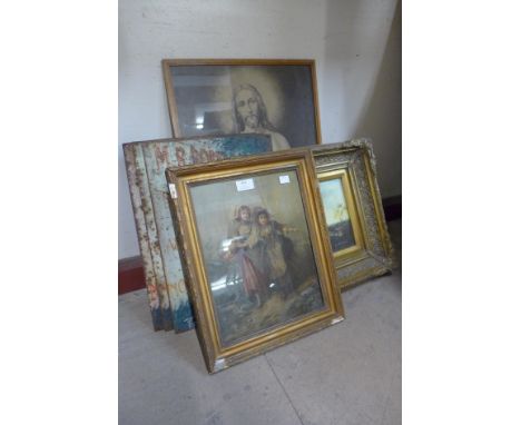 Assorted prints, oleograph, etc. 