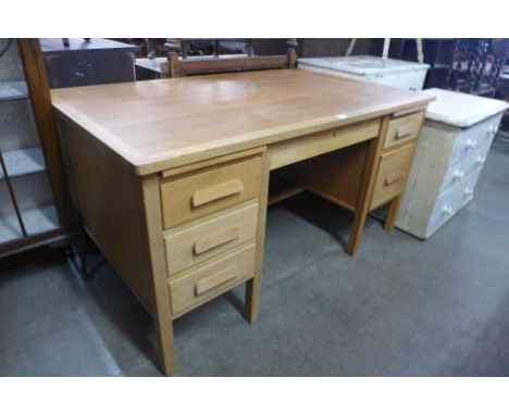 A light oak desk 