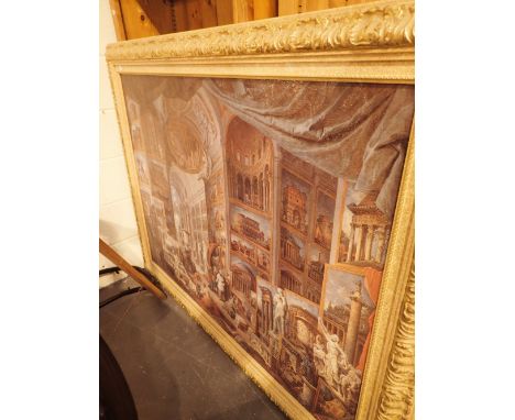 Very large gilt framed French style print 140 x 122 cm 