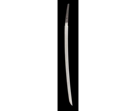 A JAPANESE SWORD (KATANA), SHINSHINTO PERIOD the blade hon-zukuri, tori-zori, iori-mune and o-kissaki, engraved with a futats