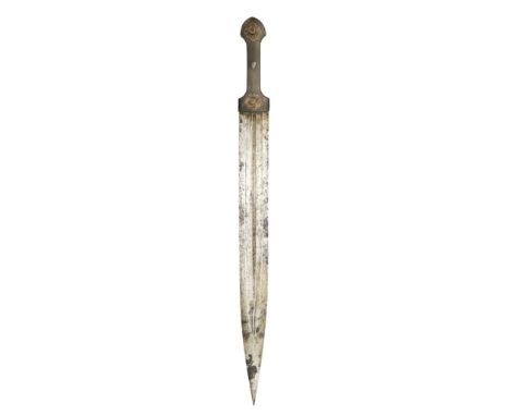 ‡ A CAUCASIAN SHORTSWORD (KINDJAL), THIRD QUARTER OF THE 19TH CENTURY with broad double-edged flat blade tapering to a sharp 