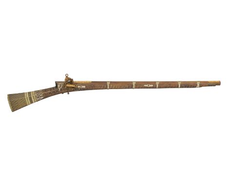 A .650 CALIBRE OTTOMAN MIQUELET-LOCK GUN, TURKEY, FIRST QUARTER OF THE 19TH CENTURY with octagonal swamped sighted barrel rif