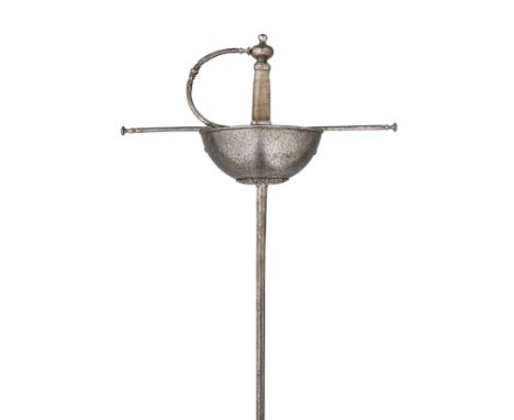 ‡ A SPANISH CUP-HILT RAPIER, EARLY 18TH CENTURY with slender blade of diamond-section formed with a near full length fuller o