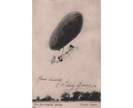 SPENCER STANLEY: (1868-1906) English Aeronaut, famous for building and flying the first British Airship in 1902. Vintage sign
