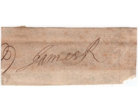 JAMES II & VII: (1633-1701) King of England and Ireland as James II and King of Scotland as James VII 1685-88. A good ink sig
