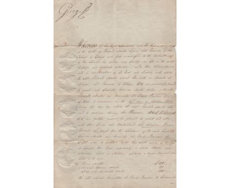 GEORGE III: (1738-1820) King of the United Kingdom of Great Britain and Ireland 1760-1820. D.S, George R, as King, at the hea