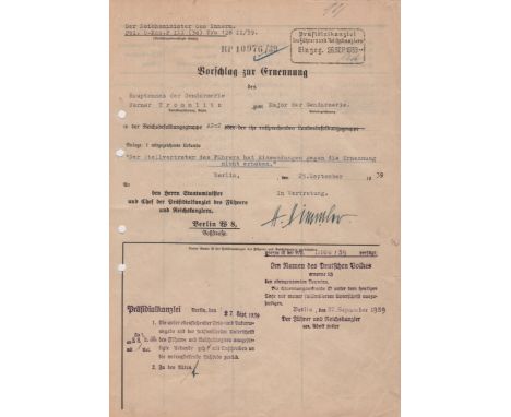 HIMMLER HEINRICH: (1900-1945) Nazi German Politician, Reichsfuhrer of the SS. D.S., H. Himmler, four pages, 4to, Berlin, 25th