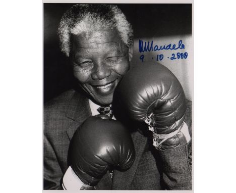 MANDELA NELSON: (1918-2013) President of South Africa 1994-99. Nobel Peace Prize winner, 1993. A good signed 8 x 10 photograp