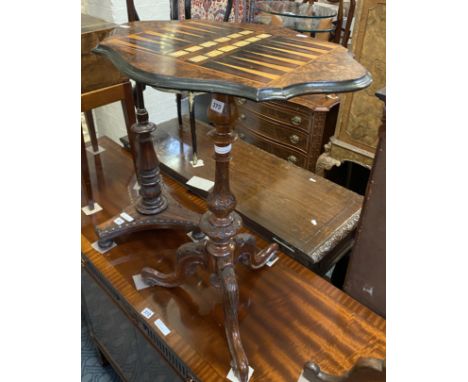 VICTORIAN CARVED MAHOGANY TRIPOD GAMES TABLE