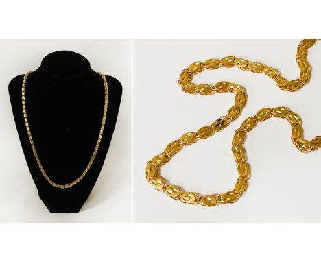 EGYPTIAN GOLD NECKLACE MARKED 21K ON JUMP RING - 17.6 GRAMS APPROX