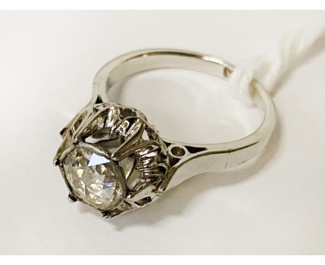 8CT GOLD 0.70 POINTS OLD CUT DIAMOND SOLITAIRE RING SIZE L