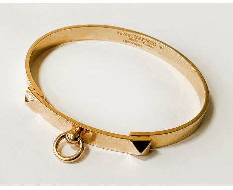 HERMES STAMPED 18CT GOLD BANGLE - 23.7 GRAMS APPROX