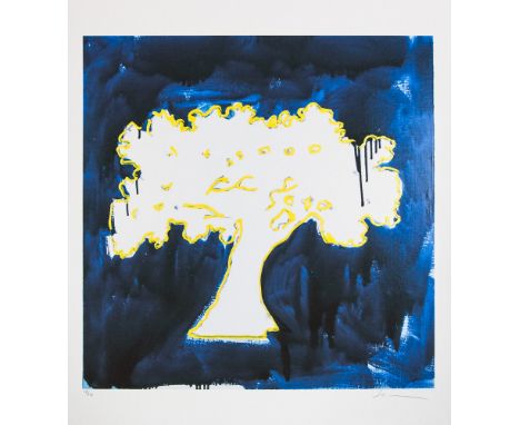 Mario Schifano (after) 'Tree Of Life' offset lithograph in colors, signed bottom right, pencil, numbered bottom left with pen