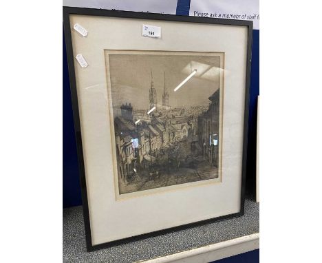 W H Milnes, Coventry, 1911, etching