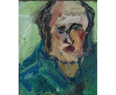 ‡ PETER PRENDERGAST oil on canvas - entitled verso, 'Small Self Portrait 1', signed in full verso, 30 x 26cmsProvenance: priv