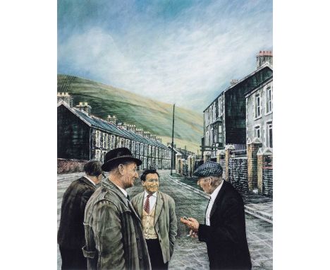 ‡ DAVID CARPANINI artist's proof (VIII / XX) print - four gents chatting in a street, 41 x 33cmsProvenance: deceased estate C