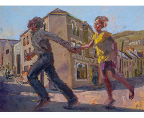 ‡ KEVIN SINNOTT oil on canvas - entitled verso on 1995 Martin Tinney Gallery exhibition label, 'Running Away with the Hairdre