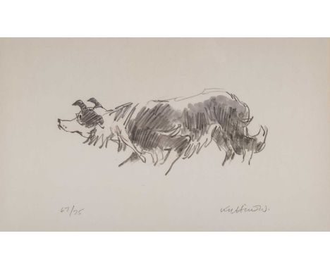 ‡ SIR KYFFIN WILLIAMS RA limited edition (67/75) print - Mott the sheepdog, fully signed in pencil, 30 x 50cmsProvenance: pri