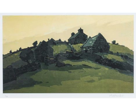 ‡ SIR KYFFIN WILLIAMS RA limited edition (114/150) colour print - entitled 'Hendre Waelod', signed fully in pencil, 45 x 69cm