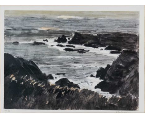 ‡ SIR KYFFIN WILLIAMS RA limited edition (6/150) lithograph - rocky coastline, signed fully in pencil, 37 x 50cmsProvenance: 