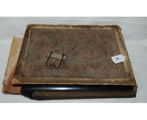 Album of late 19th early 20thC family photographs in a Japanese black laquered album with Shibyama decoration depicting 3 Sam