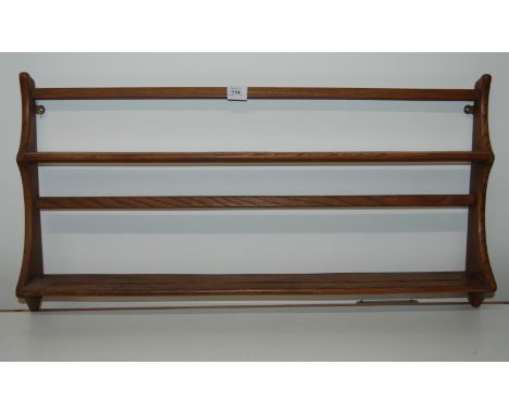 Ercol furniture wall mounted 2 tier plate rack.