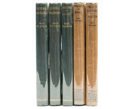 NO RESERVE Planck (Max) Introduction to Theoretical Physics, 5 vol., first English edition, illustrations, original cloth, a 