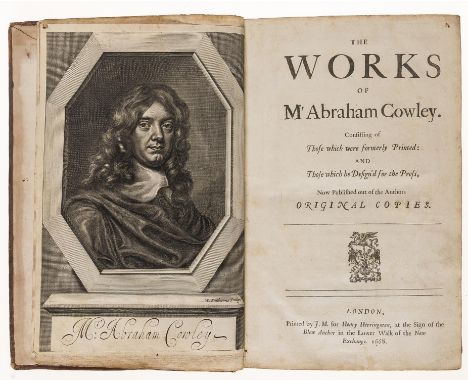 Cowley (Abraham) The Works, first collected edition, engraved portrait by W.Faithorne trimmed to platemark, woodcut device on