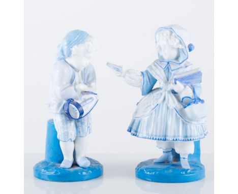 Royal Doulton series ware bowl, pair of German figures, marked V.P., plaque and teapot, (5).