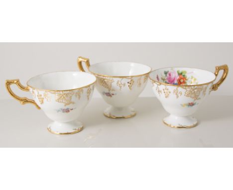 Royal Crown Derby teaset, Vine pattern, comprising of six cups, saucers and side plates and sweet tray.