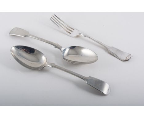 Four embossed silver haft button hooks; silver plated forks,; four spoons and twelve knives.