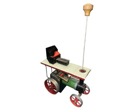 Mamod 'Live Steam' TE1A Steam Tractor, unboxed, with scuttle and funnel.