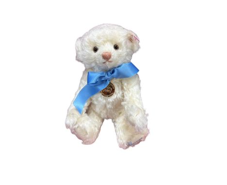 Steiff. Royal Baby white mohair, Teddy Bear, Prince George, exclusive to Danbury Mint, white tag no. 664113, production limit