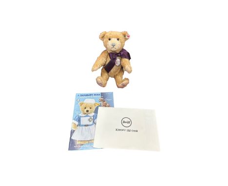 Steiff. Platinum Jubilee Bear No. 691348, exclusive to Danbury Mint, limited edition certificate 162 in envelope, generally e