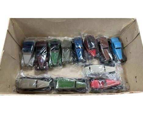 Dinky. Unboxed collection of pre and post war cars, generally good plus to good fair, with some duplication including colour 