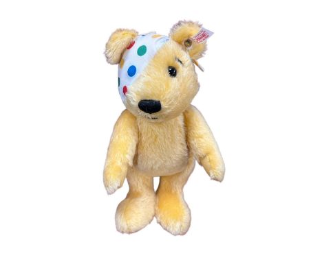 Steiff. Pudsey Bear, officially commissioned by BBC Children in Need 2009 and exclusive to UK, white tag no. 654398, excellen