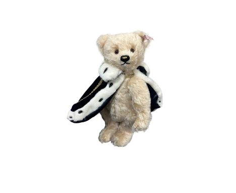 Steiff. 2013 Diamond Coronation Teddy Bear, white tag No. 664250, excellent in excellent illustrated box, limited edition cer