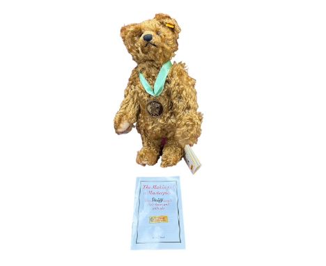 Steiff. 2007 Teddy golden brown mohair, excellent in excellent box (teddy in opened polythene bag), yellow ear tag 669521, on