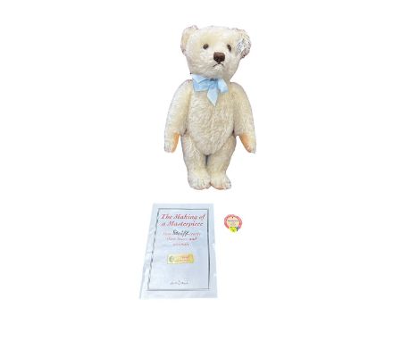 Steiff. Replica 1953 teddy bear, white tag 408489, Limited edition of 5000, white mohair, chest tag (unattached), with Steiff