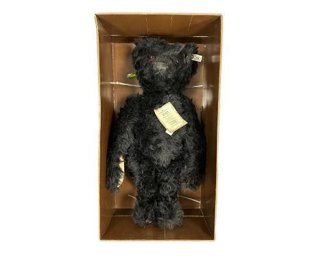 Steiff. 1991 replica of 1912 Teddy black, white tag No. 406829, excellent in good plus box with poor cellophane lid (Sellotap